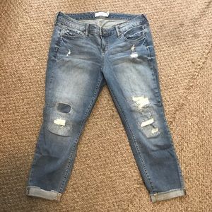 Torrid Distressed and Patchwork Jeans